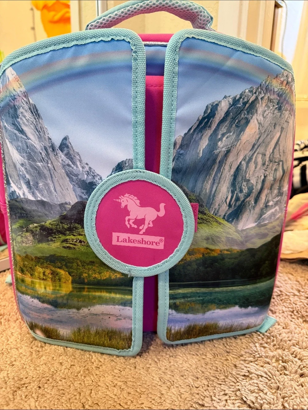 🦄Lakeshore Unicorn Lunchbox🦄 - Pink with Scenic Print